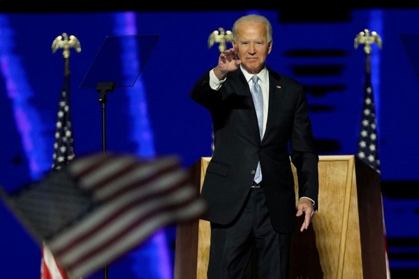 O democrata discursou em sua cidade, Wilmington
