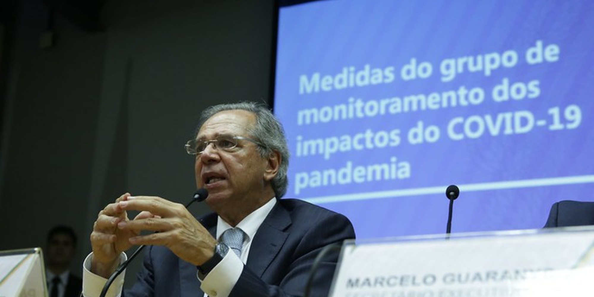 Ministro Paulo Guedes anuncia medidas do grupo de monitoramento dos impactos do COVID-19 pandemia Ministro Paulo Guedes anuncia medidas do grupo de monitoramento dos impactos do COVID-19 pandemia