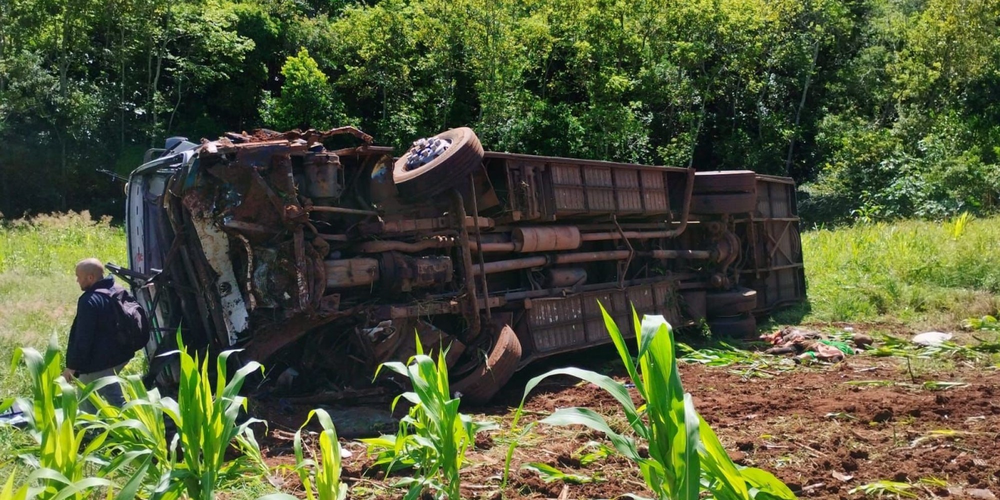 O sinistro com o veículo, que transportava 35 pessoas ao Cactário de Imigrante, ocorreu na manhã desta sexta-feira (4), em Linha Berlim.