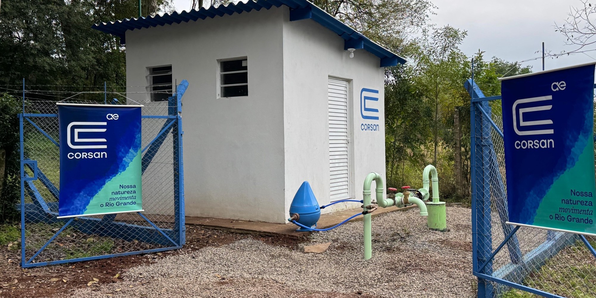 Aegea/Corsan inaugurou, nesta quarta-feira (23), estrutura que amplia captação e desativa sistema emergencial da ETA. Aegea/Corsan inaugurou, nesta quarta-feira (23), estrutura que amplia captação e desativa sistema emergencial da ETA.