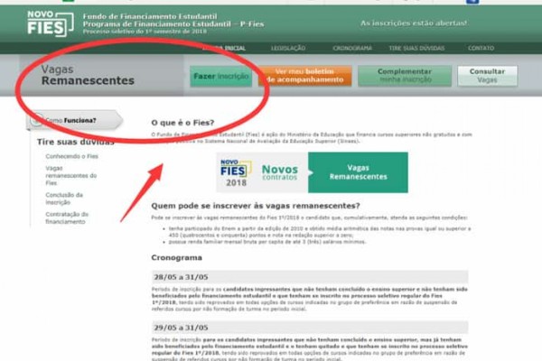 As inscrições serão realizadas pela internet, exclusivamente, na página do Fies